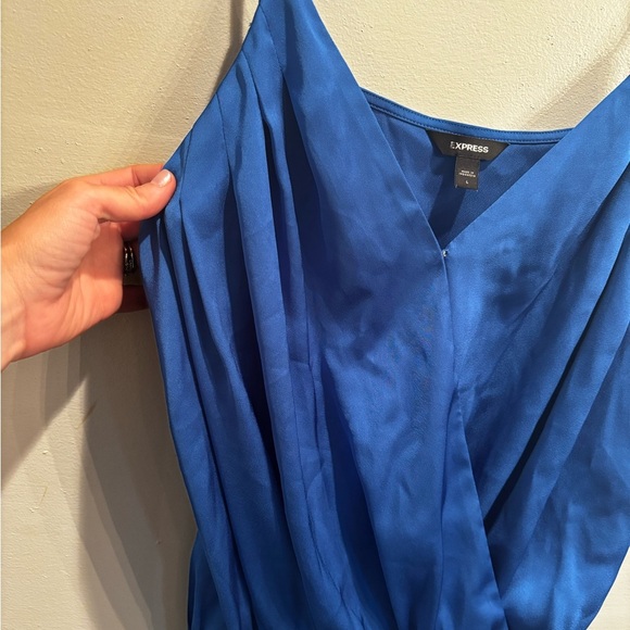 Express Elegant Blue Women's bodysuit draped blue bodycon fancy night out - Picture 8 of 11